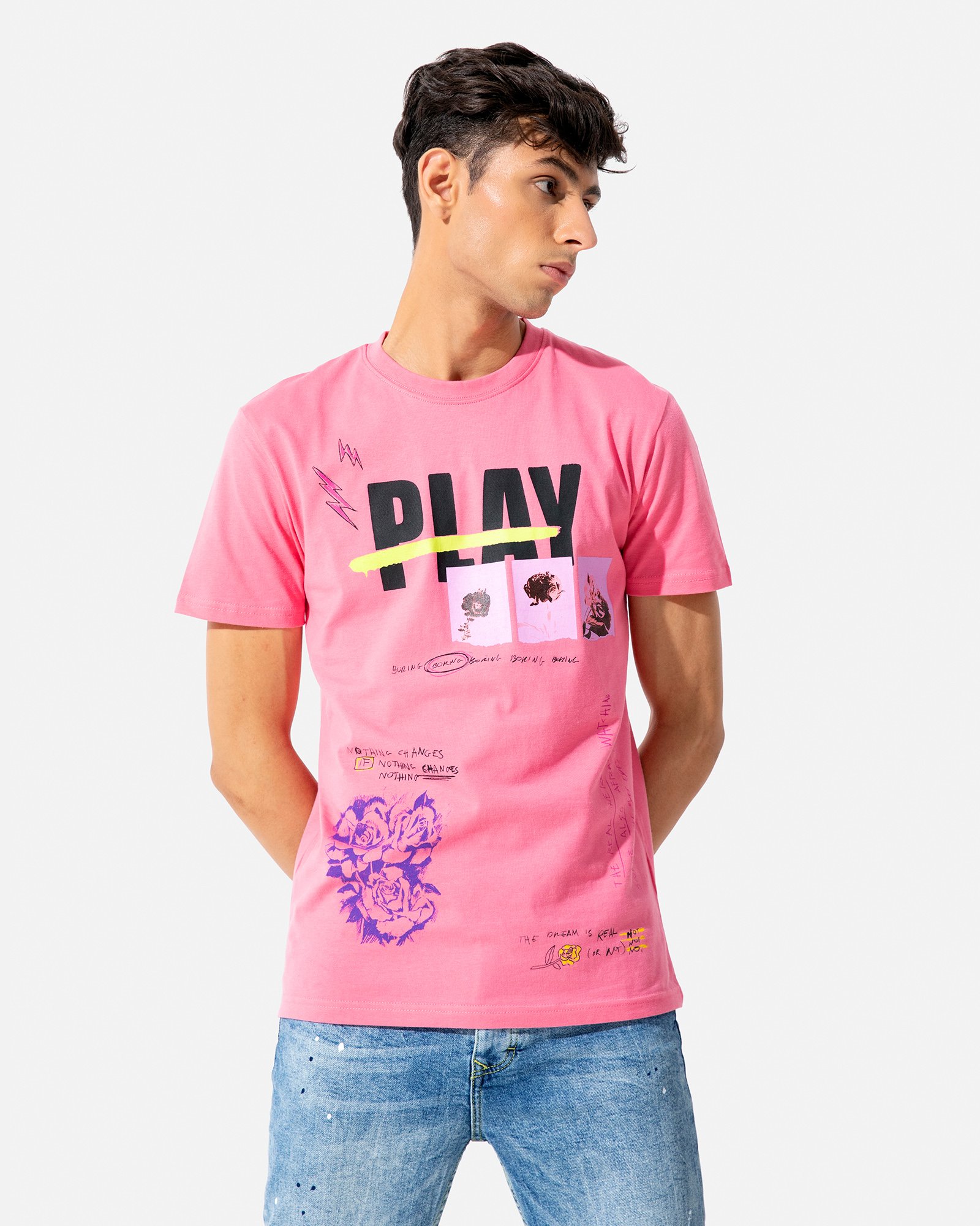 Play Graphic Tee Pink